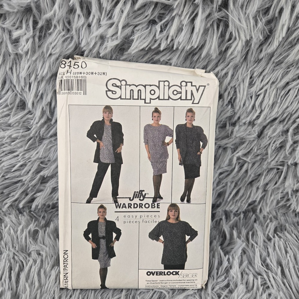 Simplicity Jiffy Wardrobe Size H 8450 28W+30W+32W 4‎ Easy Pieces Pattern